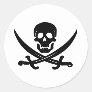 Piratenflagge Runder Aufkleber