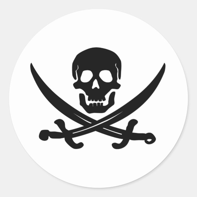 Piratenflagge Runder Aufkleber (Vorderseite)