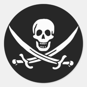 Piratenflagge Runder Aufkleber