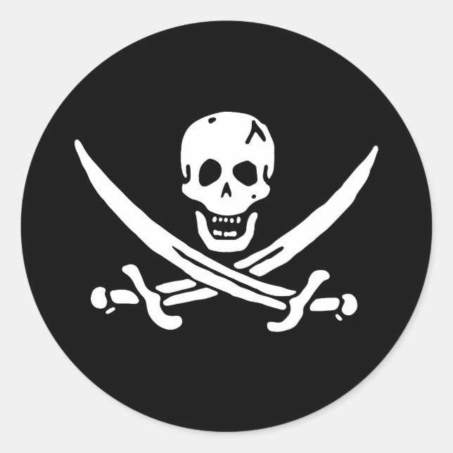 Piratenflagge Runder Aufkleber (Vorderseite)