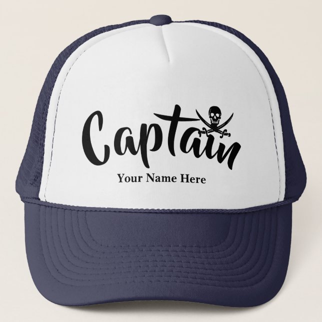 Piratenflagge-Schädel Truckerkappe (Vorderseite)