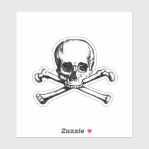 Piratenflagge-Schädel und Kreuz-Knochen-Pirat Aufkleber