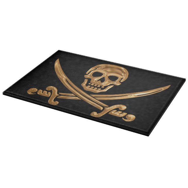 Piratenflagge Schneidebrett (Ecke)