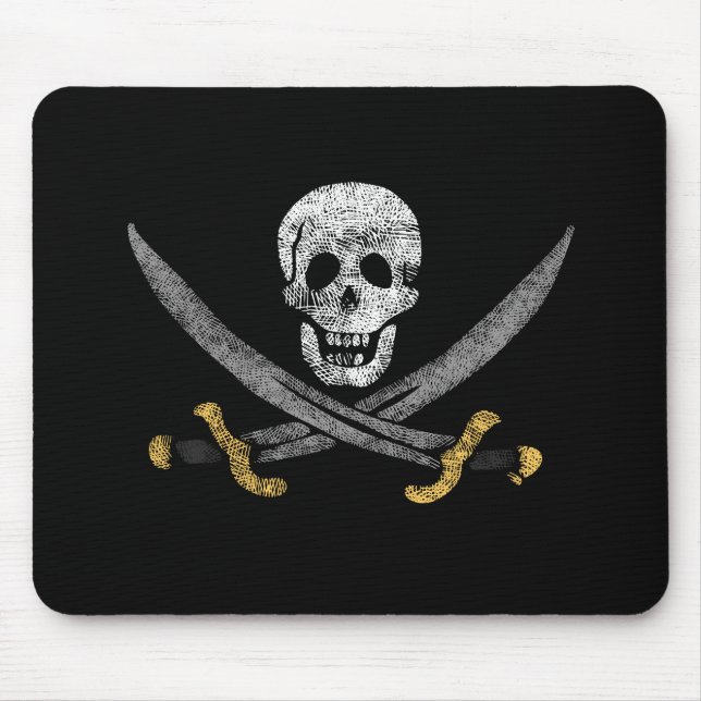 Piratenflagge "Skull and Schwerter" Mousepad (Vorne)