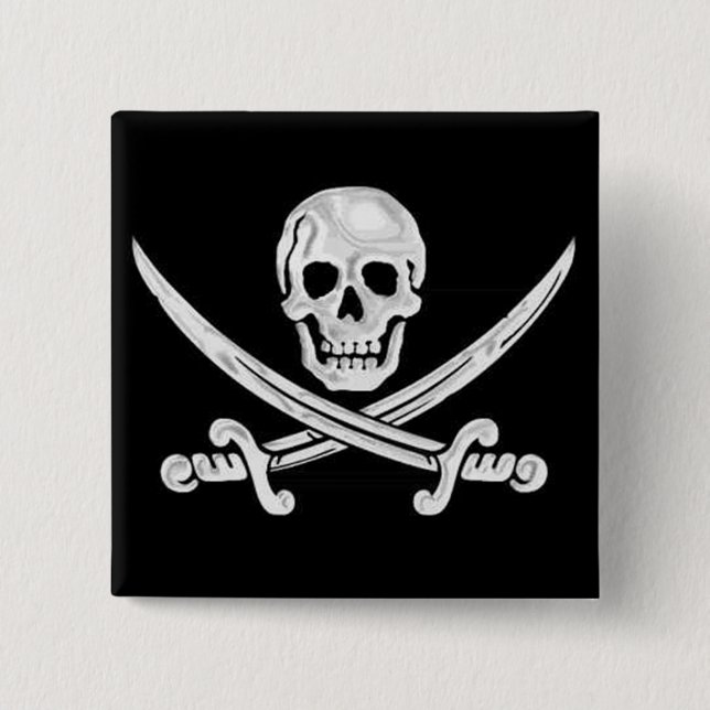 Piratenflagge Skull Button (Vorderseite)