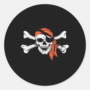 Piratenflagge Skull Crossbones Runder Aufkleber