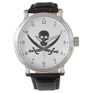 Piratenflagge Skull Crossed Schwerter Armbanduhr