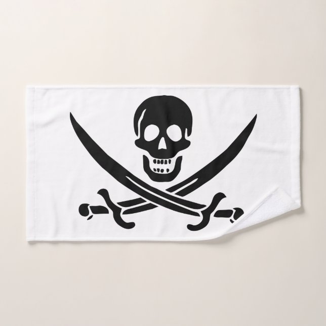 Piratenflagge Skull Crossed Schwerter Badhandtuch Set (Handtuch)
