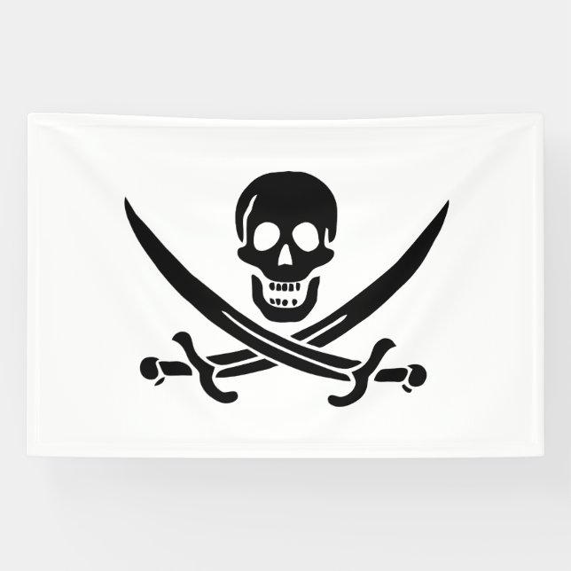 Piratenflagge Skull Crossed Schwerter Banner (Horizontal)