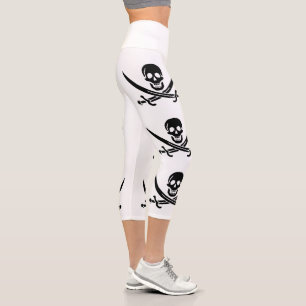 Piratenflagge Skull Crossed Schwerter Capri Leggings
