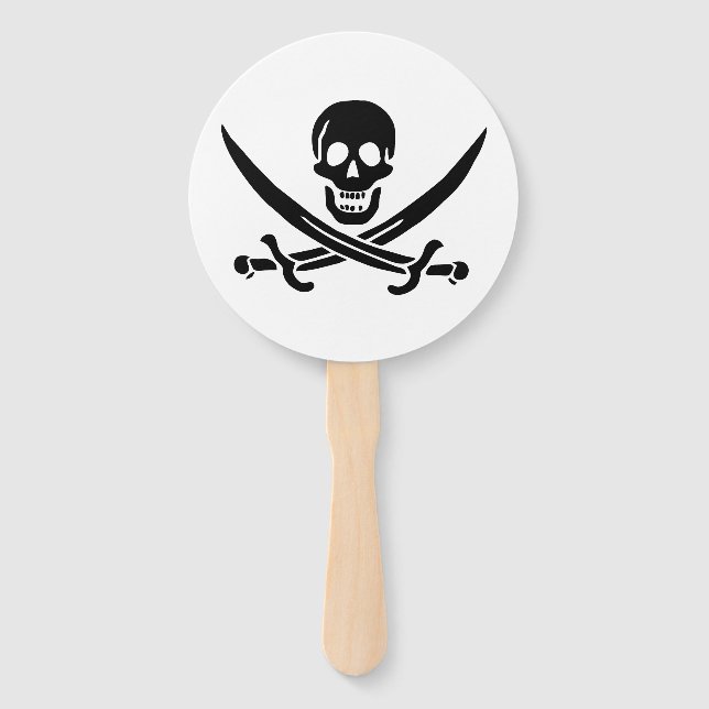 Piratenflagge Skull Crossed Schwerter Fächer (Vorderseite)