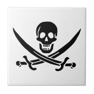 Piratenflagge Skull Crossed Schwerter Fliese