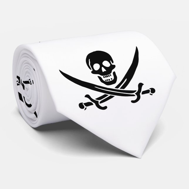 Piratenflagge Skull Crossed Schwerter Krawatte (Gerollt)