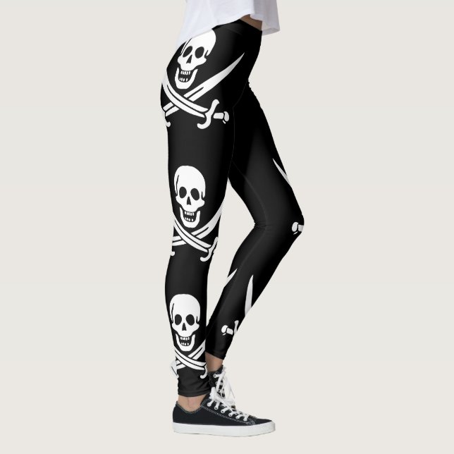 Piratenflagge Skull Crossed Schwerter Leggings (Rechts)