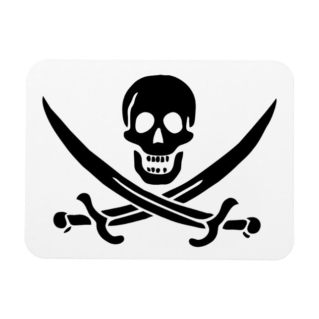 Piratenflagge Skull Crossed Schwerter Magnet (Horizontal)