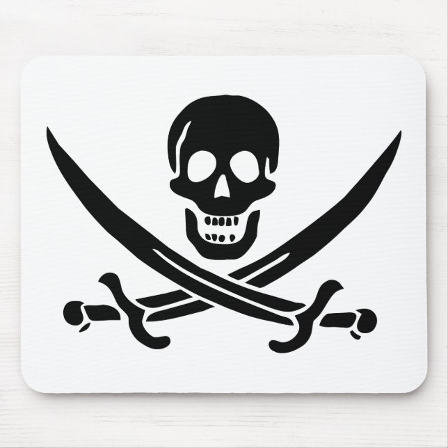 Piratenflagge Skull Crossed Schwerter Mousepad (Vorne)