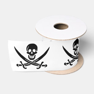 Piratenflagge Skull Crossed Schwerter Satinband