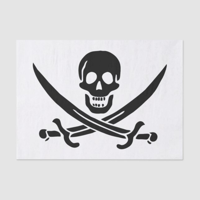 Piratenflagge Skull Crossed Schwerter Seidenpapier (Vorderseite)