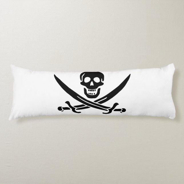 Piratenflagge Skull Crossed Schwerter Seitenschläferkissen (Vorderseite)