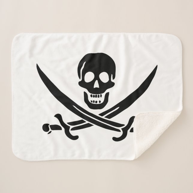 Piratenflagge Skull Crossed Schwerter Sherpadecke (Vorderseite (Horizontal))