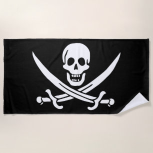Piratenflagge Skull Crossed Schwerter Strandtuch