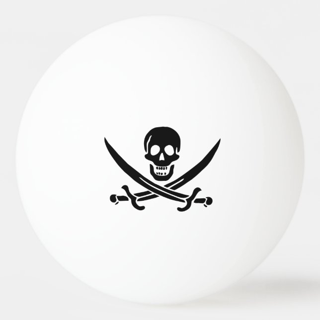 Piratenflagge Skull Crossed Schwerter Tischtennisball (Vorderseite)