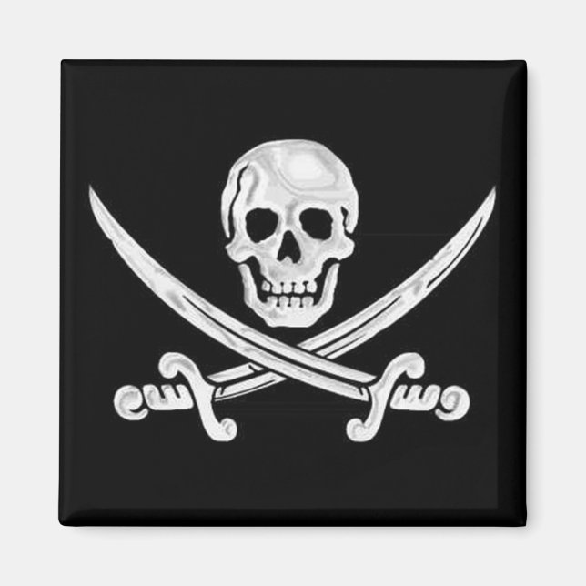Piratenflagge Skull Magnet (Vorne)