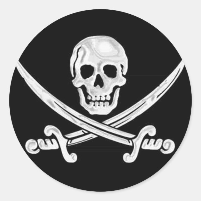 Piratenflagge Skull Runder Aufkleber (Vorderseite)