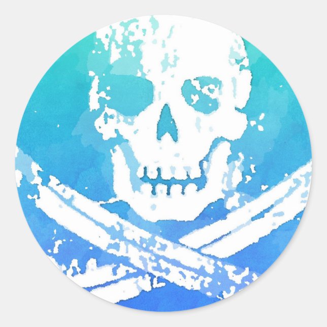 Piratenflagge Skull Sword Runder Aufkleber (Vorderseite)