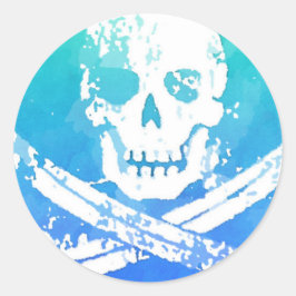 Piratenflagge Skull Sword Runder Aufkleber