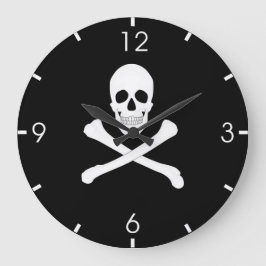 Piratenflagge (Skull und Crossbones) (Piratenflagg Große Wanduhr