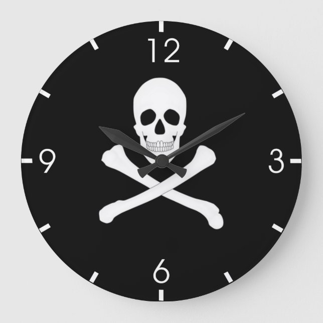 Piratenflagge (Skull und Crossbones) (Piratenflagg Große Wanduhr (Vorderseite)