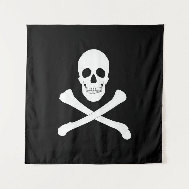 Piratenflagge (Skull und Crossbones) (Piratenflagg Wandteppich (Vorderseite)