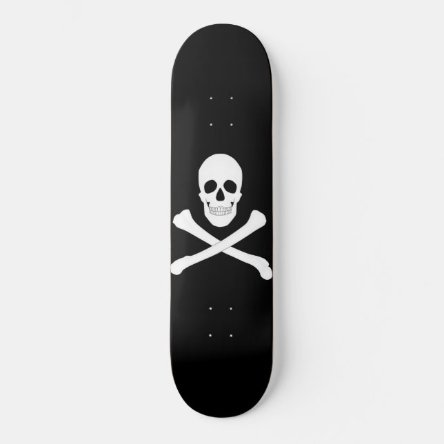 Piratenflagge (Skull und Crossbones) Skateboard (Vorderseite)
