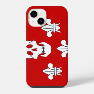 PIRATENFLAGGE SKULL UND DREI LIES FLAG Red White iPhone 14 Hülle
