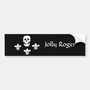 PIRATENFLAGGE SKULL UND DREI LILIES FLAG AUTOAUFKLEBER
