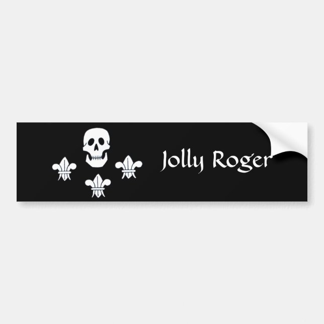 PIRATENFLAGGE SKULL UND DREI LILIES FLAG AUTOAUFKLEBER (Vorne)