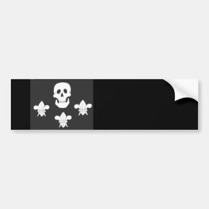 PIRATENFLAGGE SKULL UND DREI LILIES FLAG AUTOAUFKLEBER