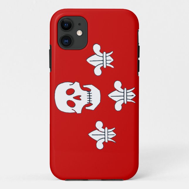 PIRATENFLAGGE SKULL UND DREI LILIES FLAG Case-Mate iPhone HÜLLE (Rückseite)