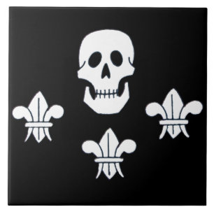 PIRATENFLAGGE SKULL UND DREI LILIES FLAG FLIESE