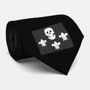 PIRATENFLAGGE SKULL UND DREI LILIES FLAG KRAWATTE