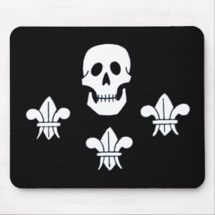 PIRATENFLAGGE SKULL UND DREI LILIES FLAG MOUSEPAD