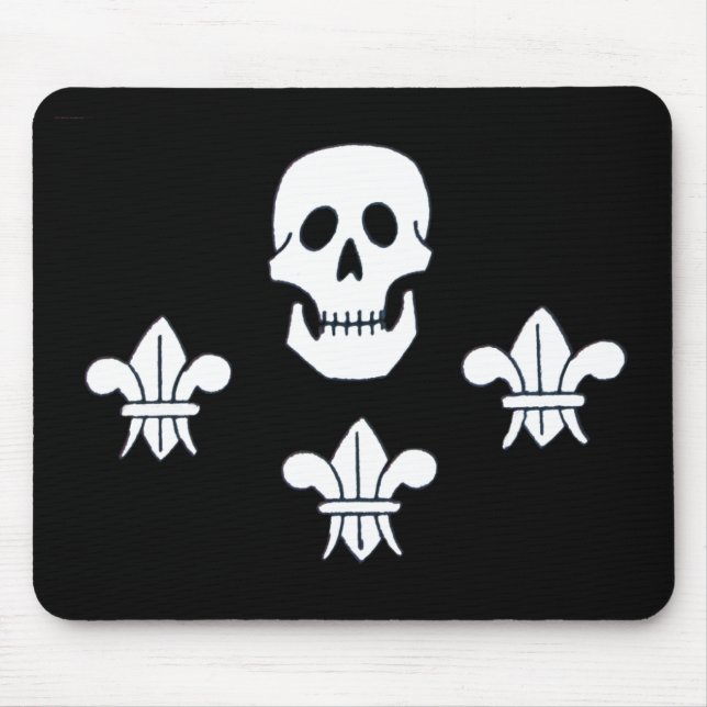 PIRATENFLAGGE SKULL UND DREI LILIES FLAG MOUSEPAD (Vorne)
