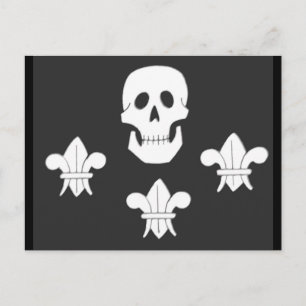 PIRATENFLAGGE SKULL UND DREI LILIES FLAG POSTKARTE