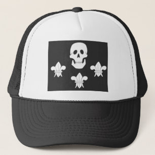PIRATENFLAGGE SKULL UND DREI LILIES FLAG TRUCKERKAPPE