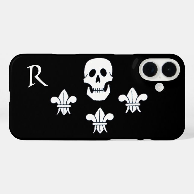 PIRATENFLAGGE SKULL UND DREI LILIES FLAGMONOGRAM Case-Mate iPhone HÜLLE (Rückseite (Horizontal))