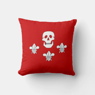 PIRATENFLAGGE SKULL UND FLEUR DE LISE FLAG, KISSEN