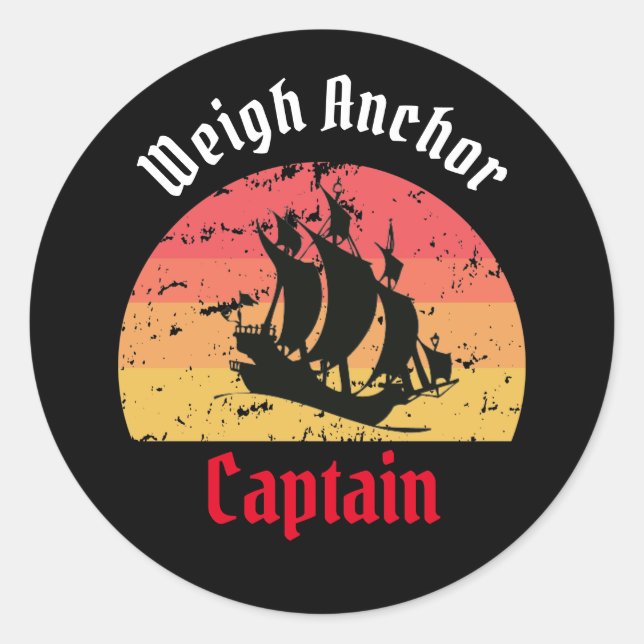 Piratenflagge Sunset Classic Round Aufkleber (Vorderseite)