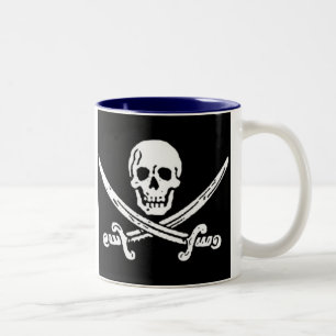 Piratenflagge-Tasse Zweifarbige Tasse