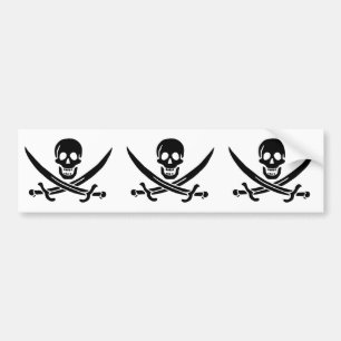 Piratenflagge Totenkopf gekreuzte Schwerter Autoaufkleber
